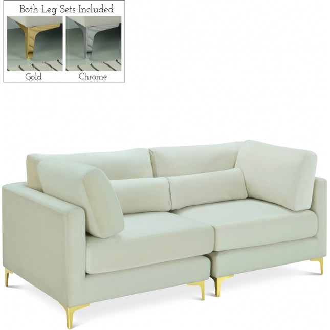 Kindle Velvet Modular 75" Sofa Cream