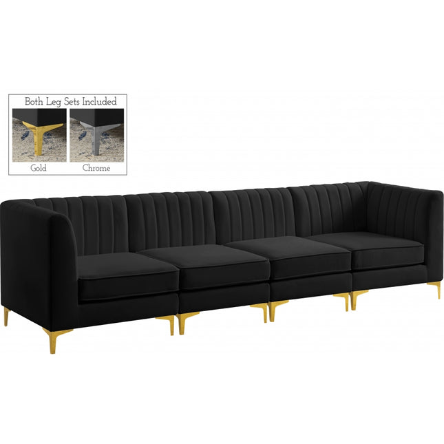 Bodhi Velvet Modular Sofa Black