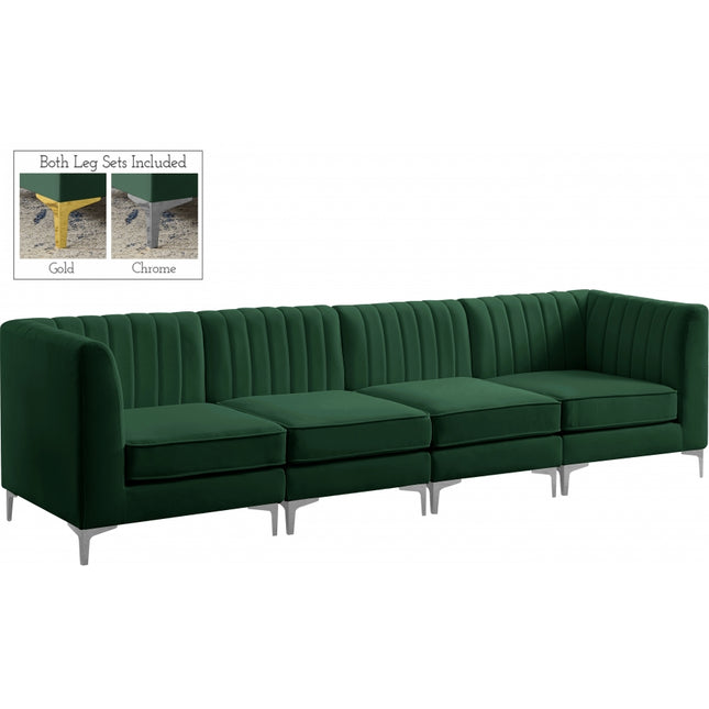 Bodhi Velvet Modular Sofa Green
