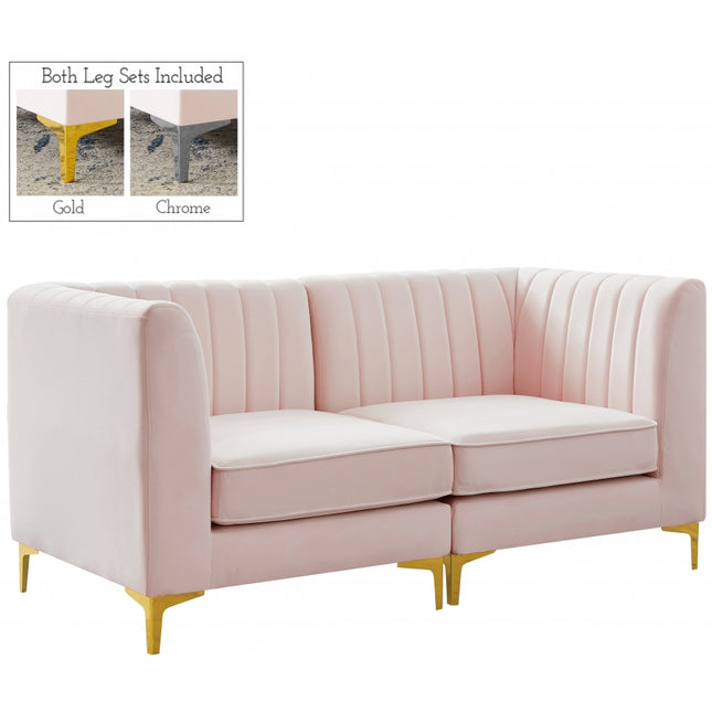 Saylor Velvet Modular Sofa Pink