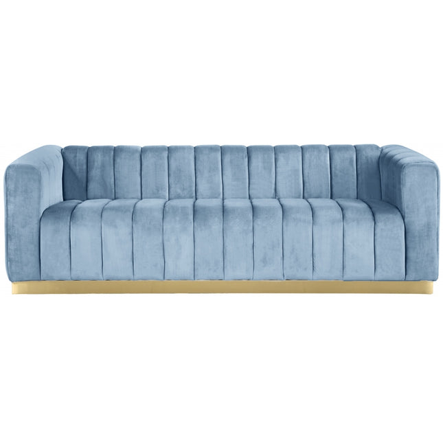 Camari Velvet Sofa Sky blue