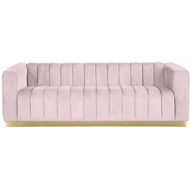 Camari Velvet Sofa Pink