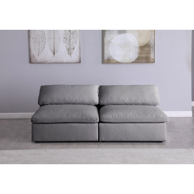 Jettie Linen Deluxe Modular Down Filled Cloud-Like Comfort Overstuffed 78" Armless Sofa Grey