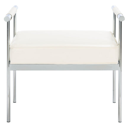 michelle-small-rectangle-bench-w-arms-white-chrome