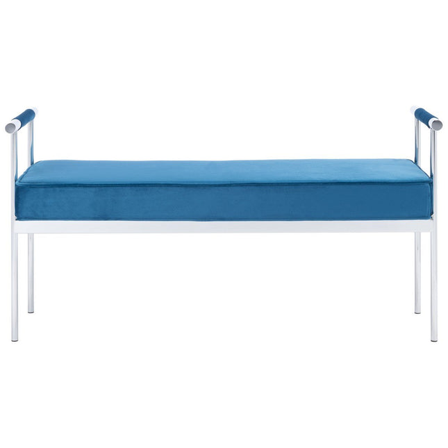 michelle-long-rectangle-bench-w-arms-navy-chrome
