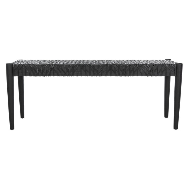 amie-leather-weave-bench-black-black