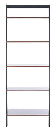regis-5-tier-leaning-etagere-bookcase-brown-charcoal