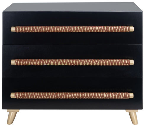 noel-3-drawer-chest-black-gold-brown-faux-leather