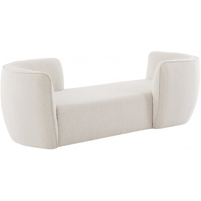Davignon Boucle Fabric Chaise Lounge creme