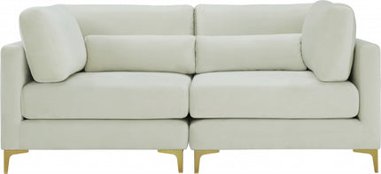 Kindle Velvet Modular 75" Sofa Cream