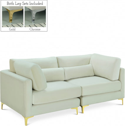 Kindle Velvet Modular 75" Sofa Cream