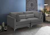Kindle Velvet Modular 75" Sofa Grey