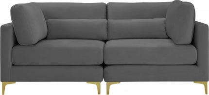Kindle Velvet Modular 75" Sofa Grey