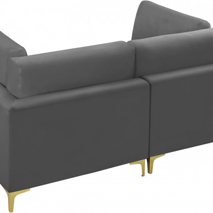 Kindle Velvet Modular 75" Sofa Grey