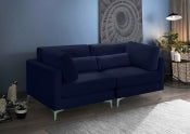 Kindle Velvet Modular 75" Sofa Navy