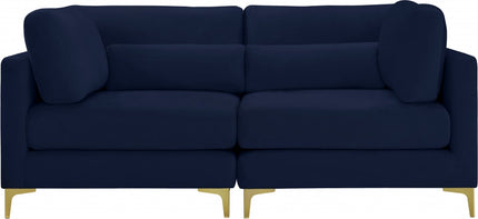Kindle Velvet Modular 75" Sofa Navy