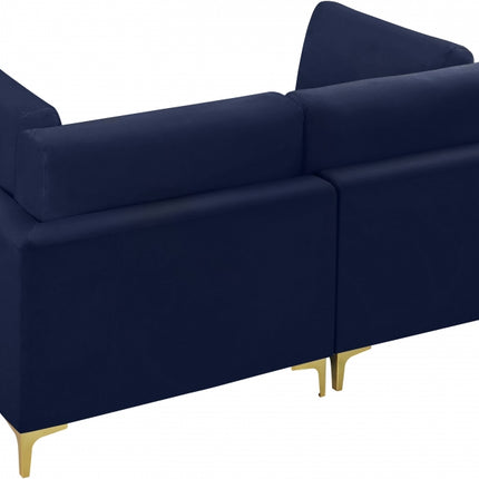 Kindle Velvet Modular 75" Sofa Navy