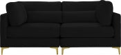 Kindle Velvet Modular 75" Sofa Black