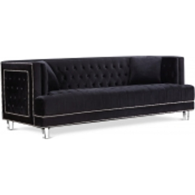 Tansy Velvet Sofa Black