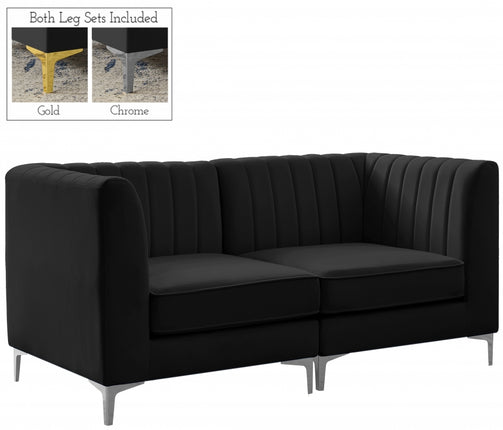 Saylor Velvet Modular Sofa black