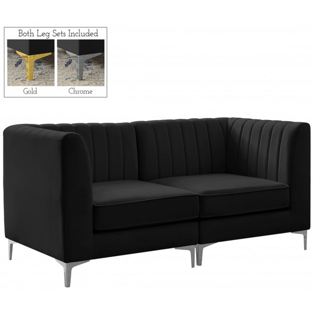 Saylor Velvet Modular Sofa black