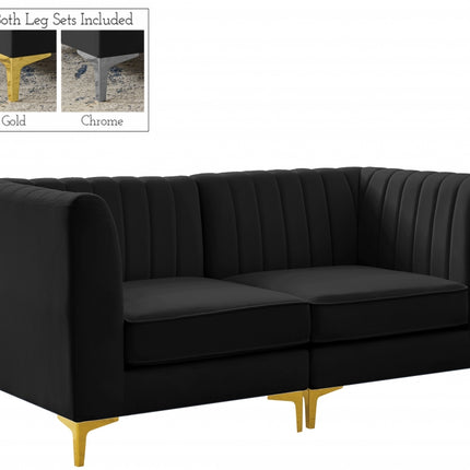 Saylor Velvet Modular Sofa black