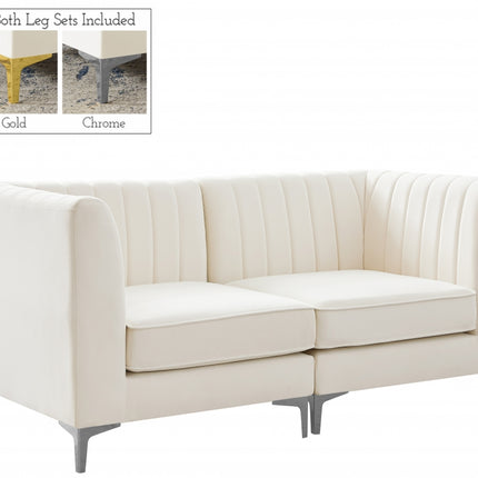Saylor Velvet Modular Sofa Cream