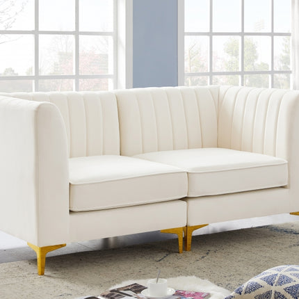 Saylor Velvet Modular Sofa Cream