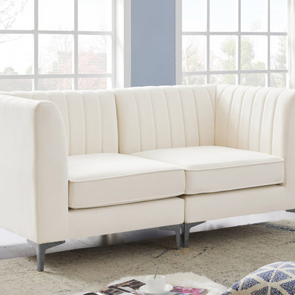 Saylor Velvet Modular Sofa Cream