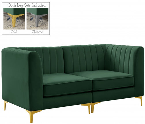 Saylor Velvet Modular Sofa Green