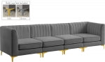 Bodhi Velvet Modular Sofa Grey