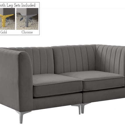 Saylor Velvet Modular Sofa Grey