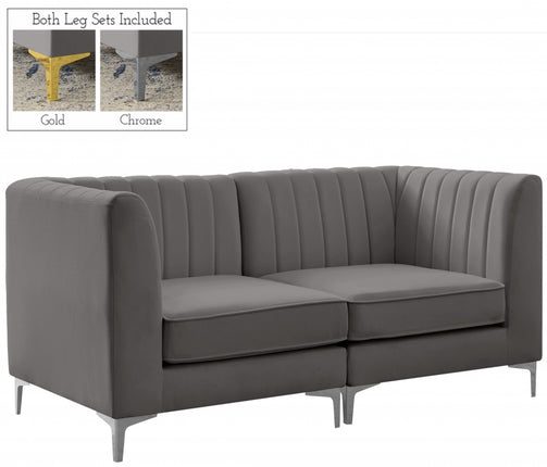 Saylor Velvet Modular Sofa Grey