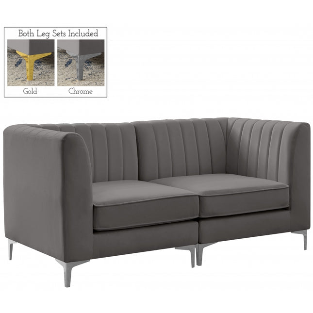 Saylor Velvet Modular Sofa Grey