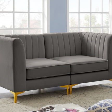 Saylor Velvet Modular Sofa Grey
