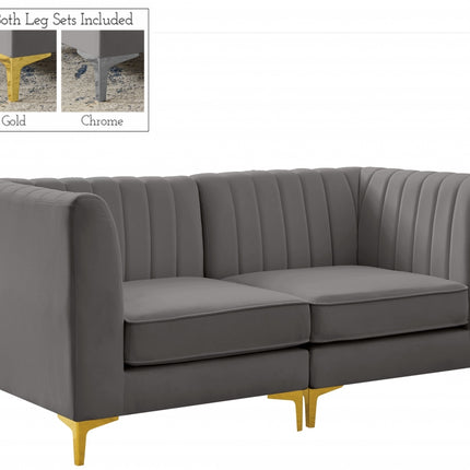 Saylor Velvet Modular Sofa Grey