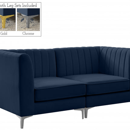 Saylor Velvet Modular Sofa Navy