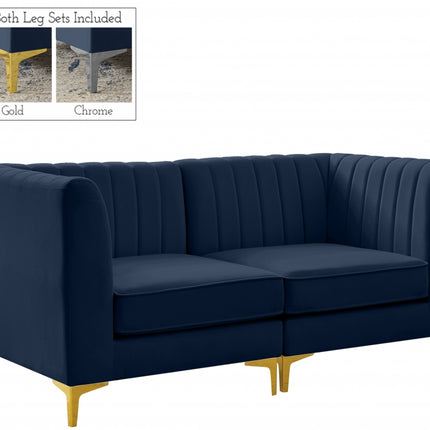 Saylor Velvet Modular Sofa Navy