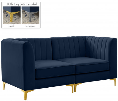 Saylor Velvet Modular Sofa Navy