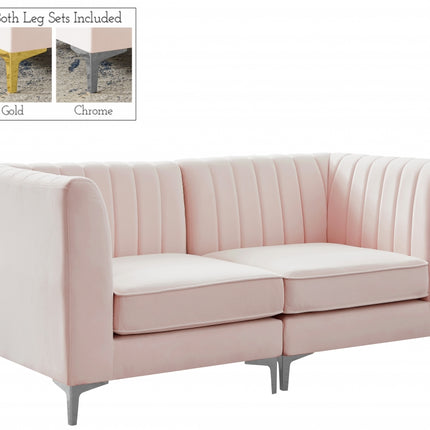 Saylor Velvet Modular Sofa Pink