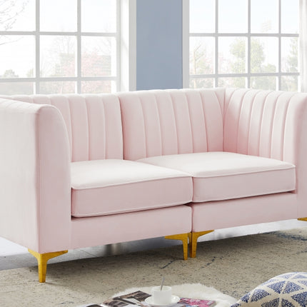 Saylor Velvet Modular Sofa Pink