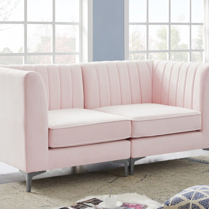 Saylor Velvet Modular Sofa Pink