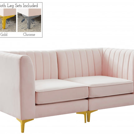 Saylor Velvet Modular Sofa Pink