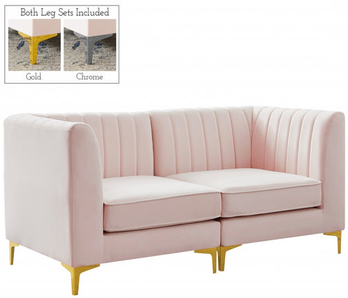 Saylor Velvet Modular Sofa Pink