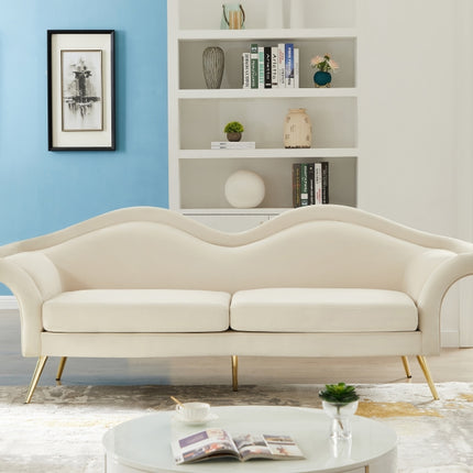 Nsansa Velvet Sofa Cream