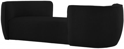Davignon Boucle Fabric Chaise Lounge black