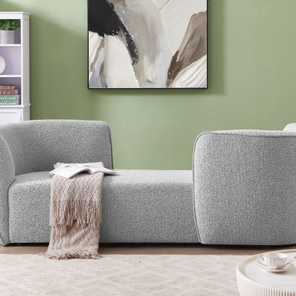 Davignon Boucle Fabric Chaise Lounge grey