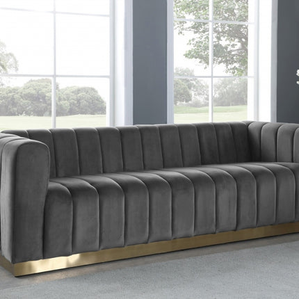 Camari Velvet Sofa grey