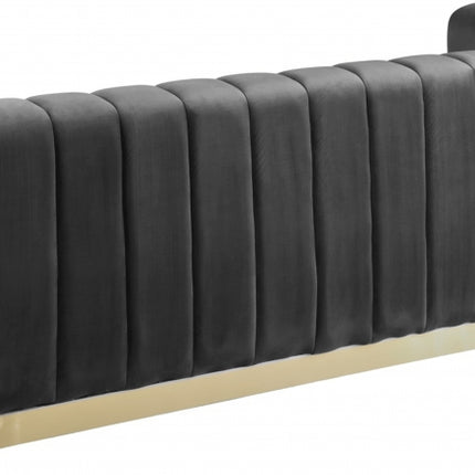 Camari Velvet Sofa grey
