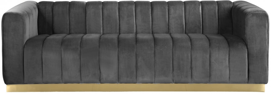 Camari Velvet Sofa grey
